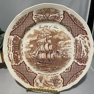 Alfred Meakin Fair Winds Friendship Of Salem Brown Plate 10.5”